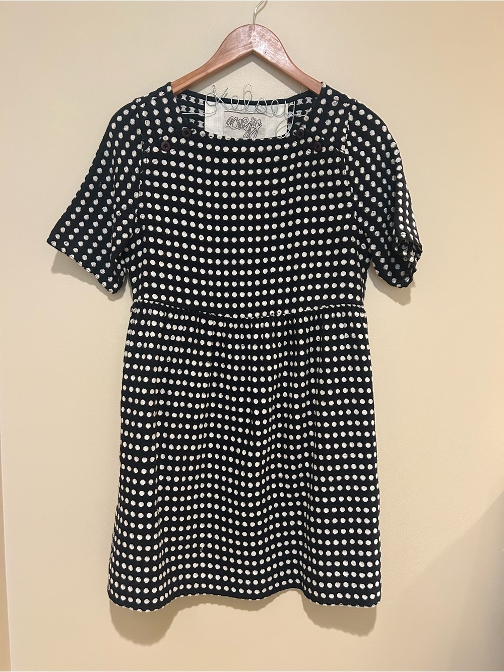 Ace & Jig Black and White Polka Dot Short Sleeve Dress